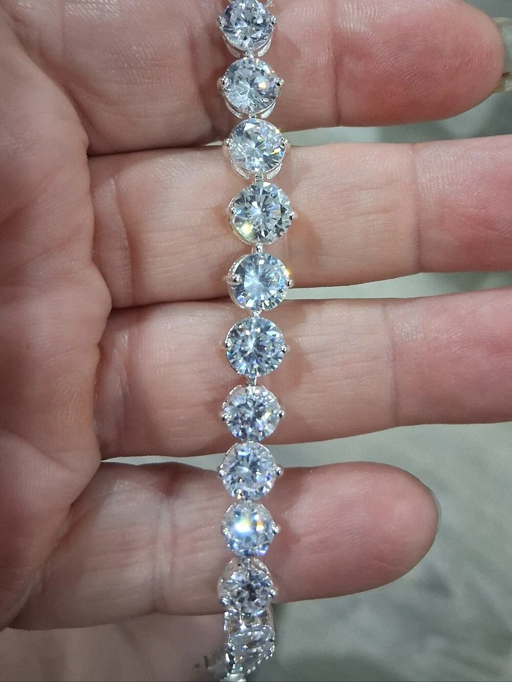 .925 Sterling Silver 25+ Ctw CZ Ten̈nis Bracelet 7.5